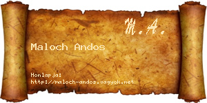 Maloch Andos névjegykártya